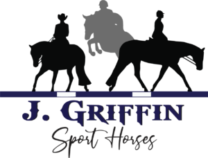 shadows of horses and rider. J. Griffin sport horses logo
